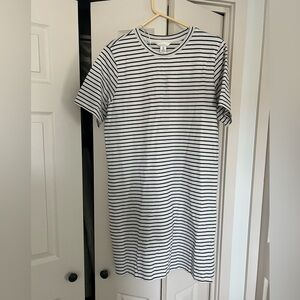 Striped Black and White T-Shirt Dress
